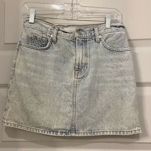 7 For All Mankind Acid Wash Denim Skirt